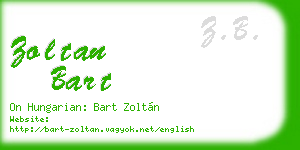 zoltan bart business card