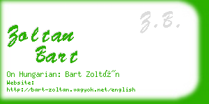 zoltan bart business card